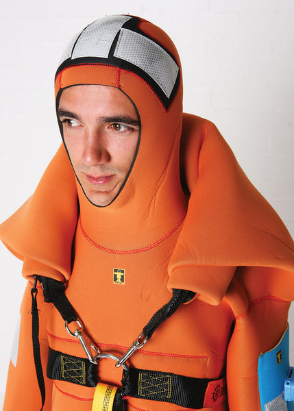 NORSEA survival suit - Complies with IMO/SOLAS 74/83 and CE regulations.